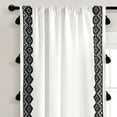 thumbnail image 2 of Lush Decor Aztec Diamond Border Tassel Window Curtain Panel Off White/Black Single 52X84, 2 of 7