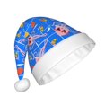 thumbnail image 2 of Fuzoiu Tropical Jellyfishes Print Santa Hat Christmas Hat for Adults,Santa Hats with Pompom, Unisex Xmas Holiday Hat for Christmas New Year Festive Party Supplies, 2 of 6