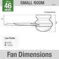 thumbnail image 4 of Hunter 46 inch Indoor Ceiling Fan with LED Light - Ceiling Fan with Pull Chain, For Bedroom, Living Room, or Kitchen, Low Profile Mount, No Remote, 5 Blades - Anslee 59270, Matte Silver, 4 of 14