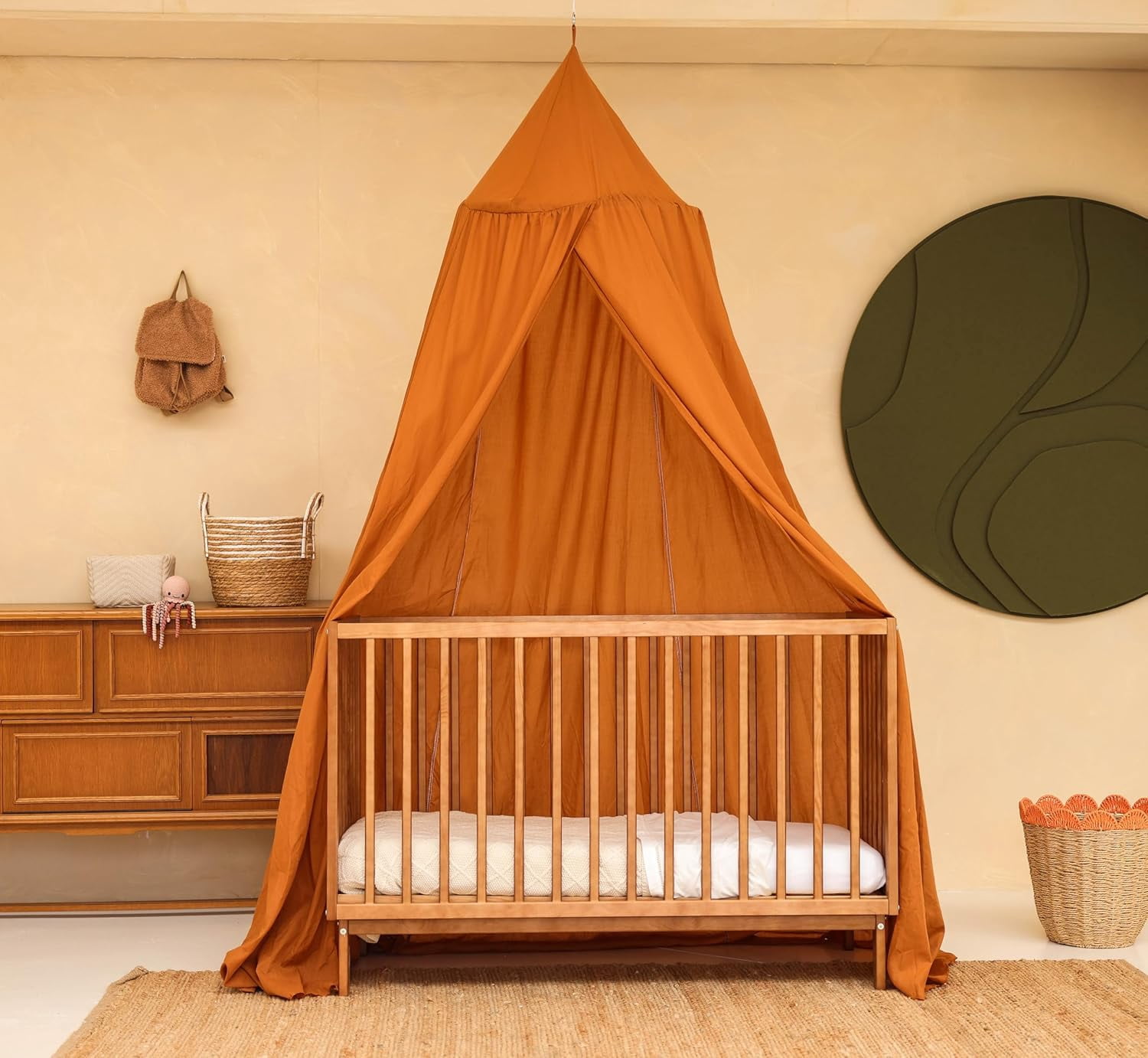 Caramel Kids Bed Canopy for Child Bedroom | Nursery Crib Hanging Curtain | Baby Mosquito Net Bedding for Girls & Boys Play Room Decoration | Reading Nook Canopies Toddler Dome Tent
