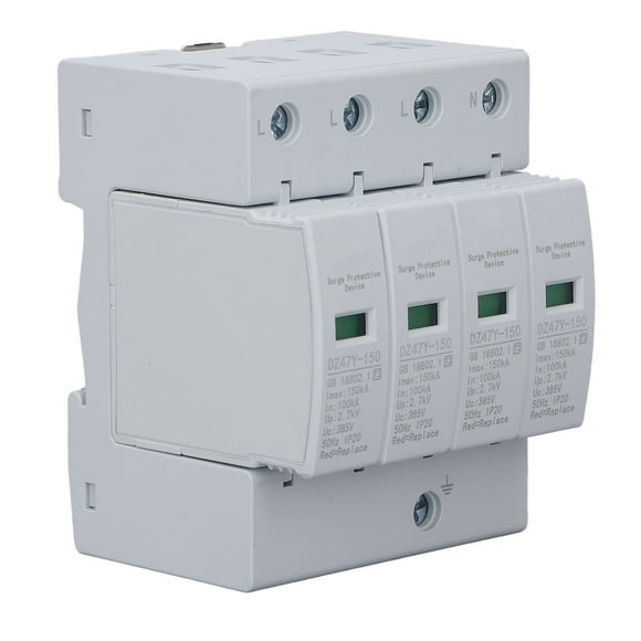 Dispositif de Protection contre les Surtensions pour la Maison, Bloc d'Appoint Isolé, Protecteur contre les Surtensions pour la Maison 150 Ka 385 V Ignifuge pour la Maison 3 P, 4 P