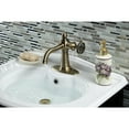 thumbnail image 2 of Kingston Brass KSD3543RKX Webb One-Handle Single-Hole Bathroom Faucet with Knurled Handle and Push Pop-Up Drain, Antique Brass, 2 of 7