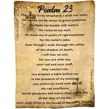 Psalm 23 Blanket Christian Gifts (50x40inch)- Religious Throw Blanket Soft Lightweight Cozy Plush Warm Blankets for Women Men
