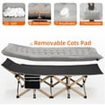 thumbnail image 5 of (Outdoor Only) 75-inch Portable Foldable Outdoor Camping Cot equipped with soft removable two-tone pearl cotton mattress, adjustable reclining camping sleeping bed specially designed for adults. Comp, 5 of 9