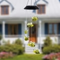 thumbnail image 5 of Carillones de viento de abeja solares LED, carillones de viento colgantes móviles para decoración del jardín del hogar, 5 of 5