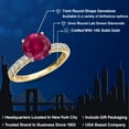 thumbnail image 2 of Gem Stone King 14K Two Tone Gold Red Created Ruby and Lab Grown Diamond Engagement Ring for Women | 1.93 Cttw | Round 7MM | Gemstone July Birthstone | Size 8, 2 of 6