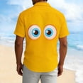 thumbnail image 3 of Gamivast funny golf shirts for men Regular Fit Short Sleeve short sleeve button down shirts Graphic Print graphic t-shirts Monster Face Novelty Party, 3 of 5