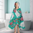 thumbnail image 6 of Great Pyrenees Dog and Pioneer Flower Hooded Bath Towel，60"x35" for Ages 3 To 12 Kids, Quick Dry Lightweight Soft Microfiber Hood Beach Towel Cover Up for Kids, 6 of 7