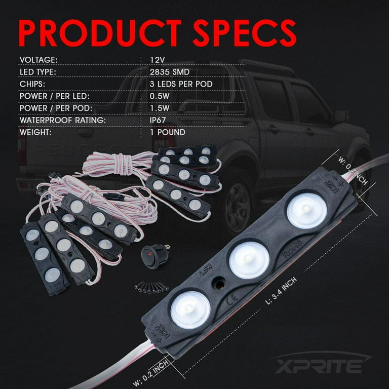Aazon.co: 16 Pods RGB LED Rock Lights For Sei Trucks Offroad Pickup - Foto 9