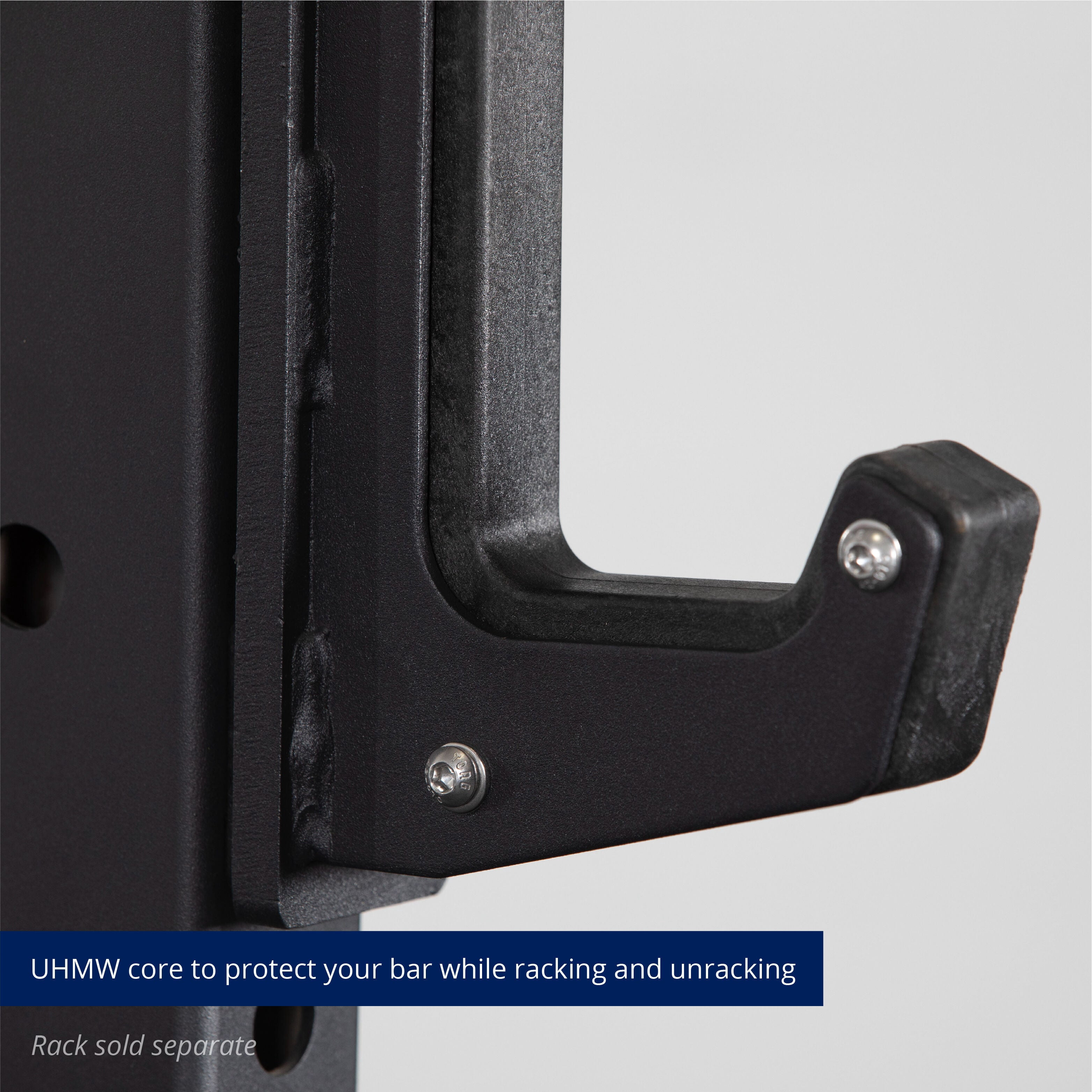 Titan Fitness T-3 Series Sandwich J-Hooks, UHMW Plastic, J-Hook Style Rack Mounted, 1,800 LB Capacity, Fits 3” x 3” Tubular Steel