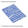 thumbnail image 3 of Uxcell Vinyl Self Adhesive Letter Number Sticker Decal Kit, Blue 126 Piece 10 Sheets, 3 of 5