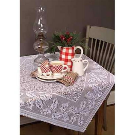 

Heritage Lace Holly Vine Table Topper - White - 58 x 58 in.