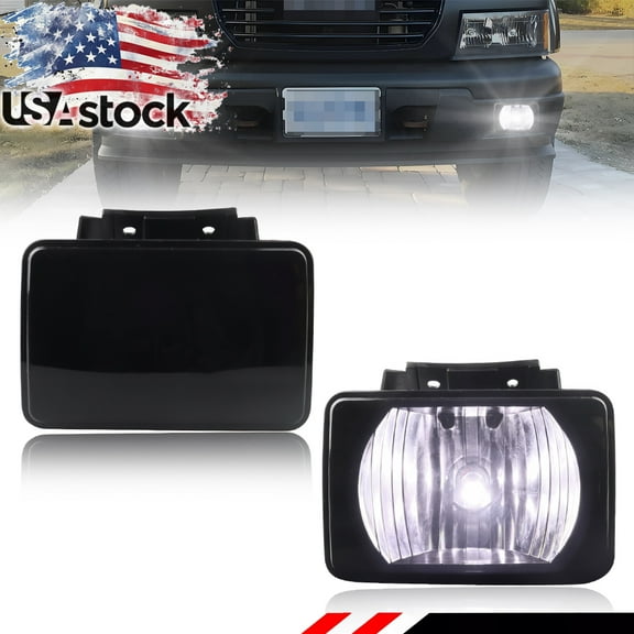 2PCS Smoked Lens Front Bumper Fog Lights with White LED For  2004 2005 2006 2007 2008 2009 2010 2011 2012 Chevy Colorado/GMC Canyon 2006 Isuzu i-280/i-350 2007-2008 Isuzu i-290/i-370
