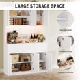 thumbnail image 3 of 70" Tall Kitchen Pantry Cabinet, Freestanding Kitchen Storage Cabinet with Led Lights and Power Outlets, Wood Cupboard with Microwave Stand for Kitchen, Dining Room, Living Room and Bathroom, 3 of 7