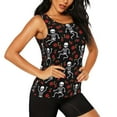 thumbnail image 2 of Fotbe Skeleton with Roses Blusas Sin Mangas para Mujer – Estilo Casual, Corte Suelto, Slim-Fit, Cuello Redondo Deportivo, Tops de Verano para Gimnasio y Yoga-X-Large, 2 of 7