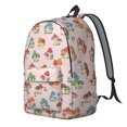 thumbnail image 2 of Mushroom and Character Pink Pattern Backpack for School, Cute School Bag with Adjustable Shoulder Straps and Padded Back, 15.7"x11.8"x5.5", 2 of 4
