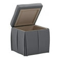 thumbnail image 3 of Arantza Linen Storage Ottoman, Dark Grey, 3 of 7
