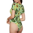 thumbnail image 3 of Naloa Avocado With Seeds Women's Short-Sleeved Onesie, One-Piece Swimsuit for Parties, dates, clubs - Small, 3 of 9