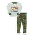 thumbnail image 1 of LazyOne Warm Long-Sleeve PJ Sets for Girls and Boys, Duck Duck Moose Green, Funny Animal Kids' Pajama Sets, 1 of 7