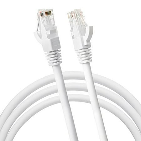 - Jumbl Cat6 RJ45 Fast Ethernet Network Cable – 5 Feet White- Connects Computer to Printer, Router, Switch Box or Local Area Network LAN Networking Cord, no Signal Loss
