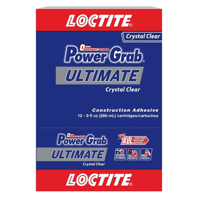 Loctite Power Grab Construction Adhesive 9 fl oz, Crystal Clear