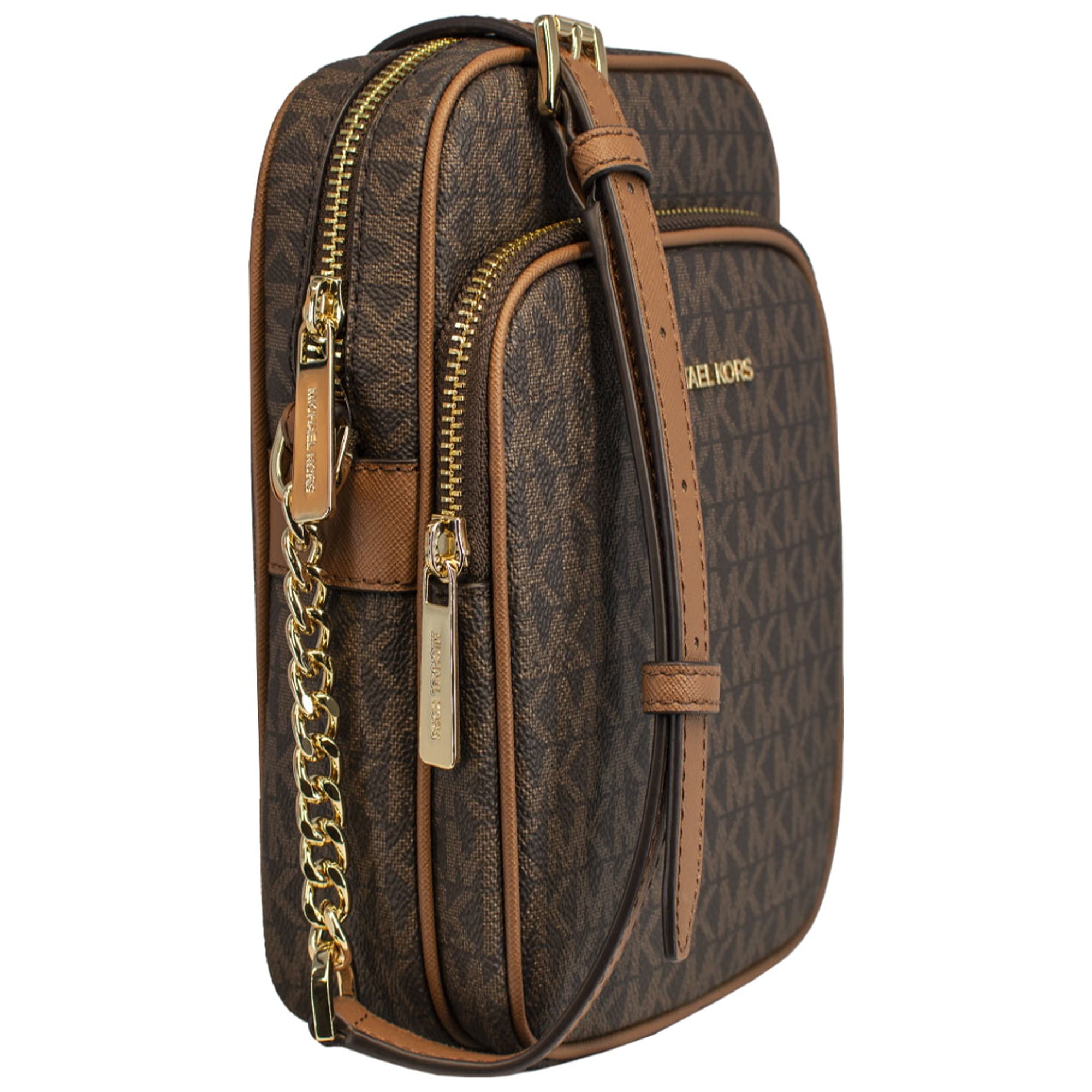 Michael Kors Leather Crossbody Handbag Purse Shoulder Messenger Brown +Card  Case | eBay