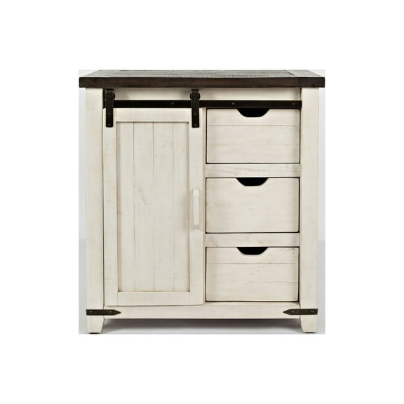 Jofran Madison County Rustic Reclaimed Pine Farmhouse 32" Barn Door Accent Cabinet