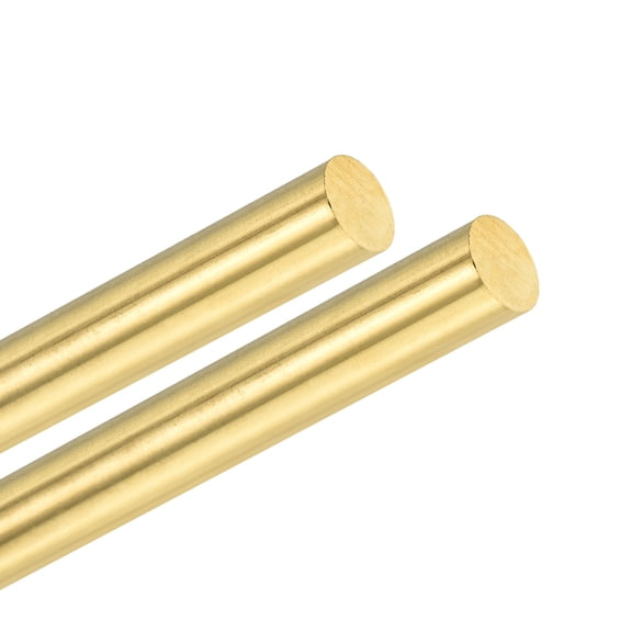 Uxcell 2-Pack Solid Brass Rod, 8x100mm Knife Handle Pins Material H59 Brass Round Stock for Knife Making Supplies