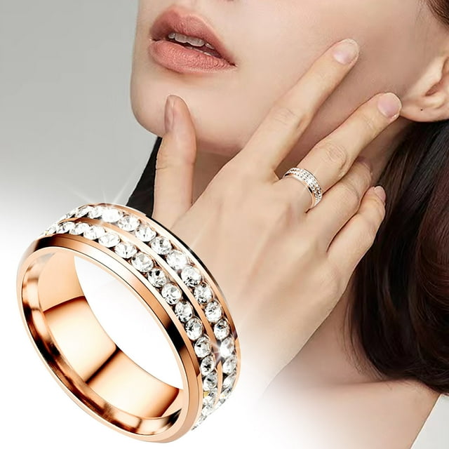 Bague Double en Acier Inoxydable Style Coréen pour Couples - Design Moderne Élégant pour Toute Occasion