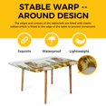 thumbnail image 4 of Groundhog Day Table Cloths for 4 Foot Rectangle Tables, Sunflower Spring Floral Botanical Vintage Patio Waterproof Elastic Fitted Tablecloths, Washable Rectangular Table Cover for Camping, 4 of 8