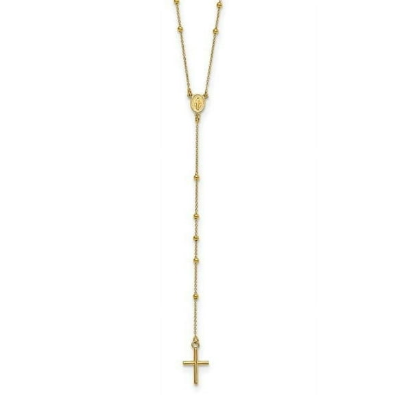 Primal Gold 14 Karat Yellow Gold Polished Rosary Necklace
