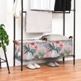 thumbnail image 3 of Yayeee Foldable Storage Basket for Shelves with Handles Set of 2 Waterproof Cloth Bins, Flowers and Leaves, 3 of 7