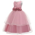 thumbnail image 2 of Girls Tutu-Dresses Tiered Tulle Formal Sleeveless Floral Embroidery Cocktail Gowns Teens Juniors Solid High Waisted Birthday Party Dress, 2 of 8