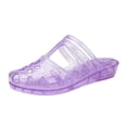 thumbnail image 2 of Tuobarr Women's Slide Sandals Summer New Baotou Sandals Soft Sole Transparent Crystal Jelly Casual Slippers Purple US Size 6, 2 of 5