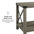 Woven Paths Magnolia Metal X End Table, Grey Wash