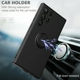 thumbnail image 3 of Silicone Ring Holder Case for Samsung Galaxy S22 Ultra, Shock Absorption, Bumper Design, 360° Kickstand Case, Support Magnetic Car Mount, for Samsung Galaxy S22 Ultra 6.8", Armygreen, 3 of 7