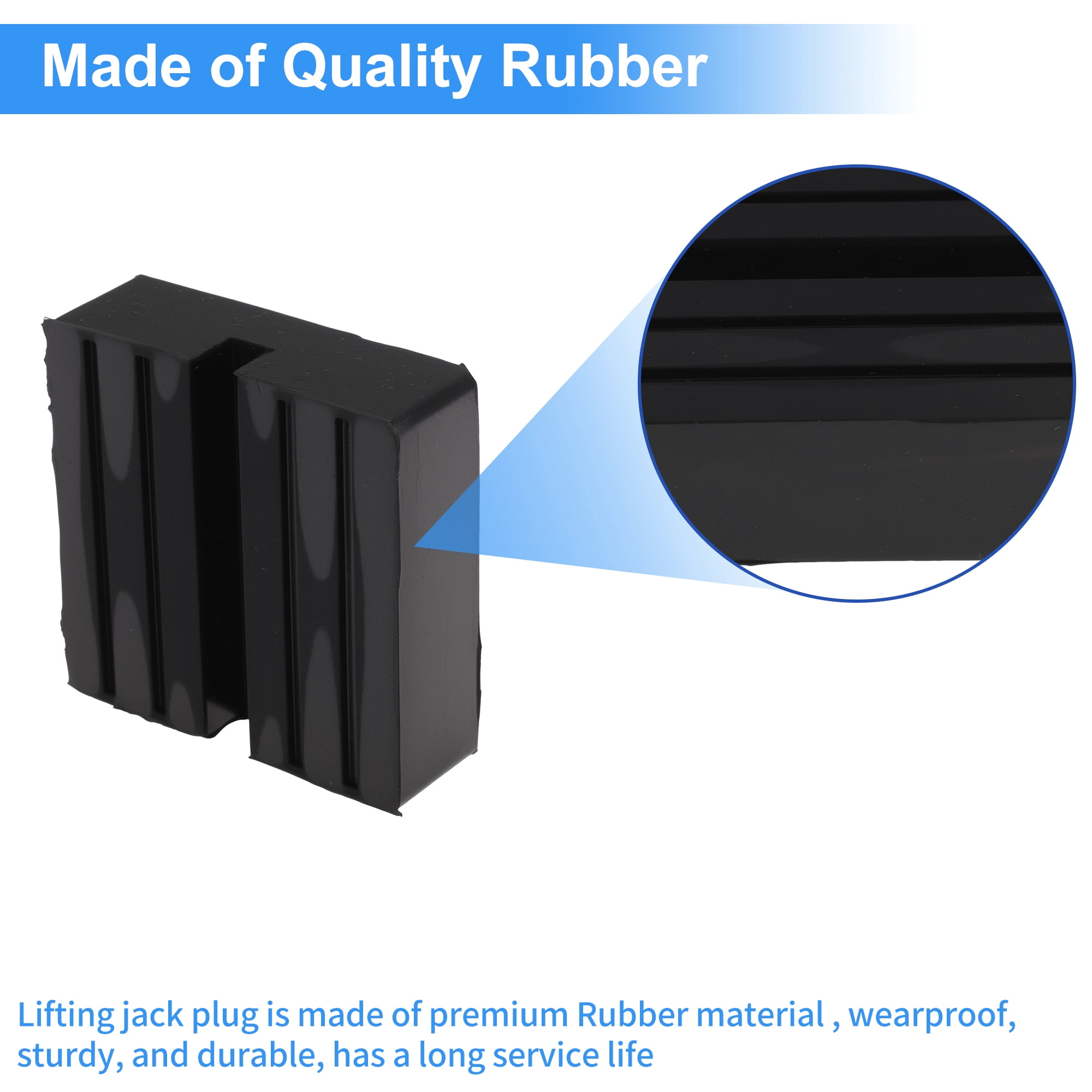 Unique Bargains Car Jack Pads Universal Heavy Duty Rubber Floor Jack Pad 4-5Ton Adapter 3″L x 3″W x 1″H Anti-Slip Protect Frame Jack Stand Pads for Vehicle Black 4pcs