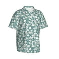 thumbnail image 3 of Xecao Floral print Hawaiian shirt - a stylish short-sleeve button-down for men, perfect for casual beach and tropical outings., 3 of 9