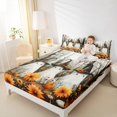 thumbnail image 4 of Manfei Kawaii Ghost Twin Bed Sets,Girls Happy Halloween Fitted Sheets,Rustic Flower Pumpkin Flat Sheet For Kids,Luxury Bedroom Decor,3pcs, 4 of 7
