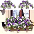 thumbnail image 1 of Guirnaldas de petunias artificiales colgantes para exteriores | Plantas artificiales para colgar en la pared para la decoración del hogar, 1 of 9