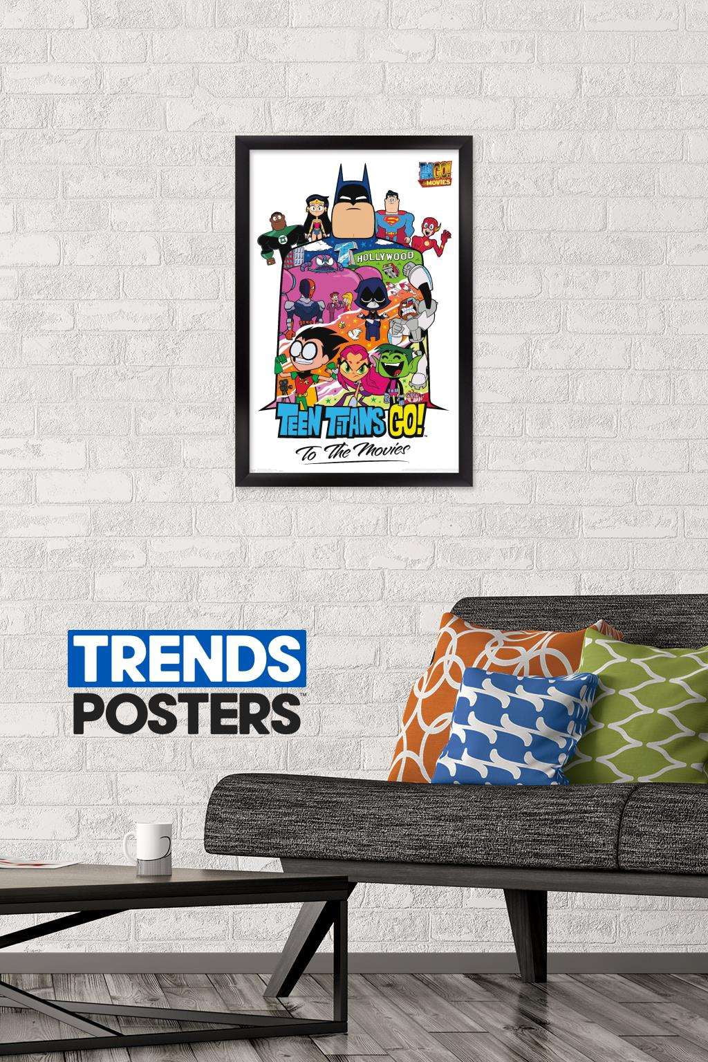DC Comics Movie - Teen Titans Go! To The Movies - Collage Wall Poster, 14.725" x 22.375", Framed