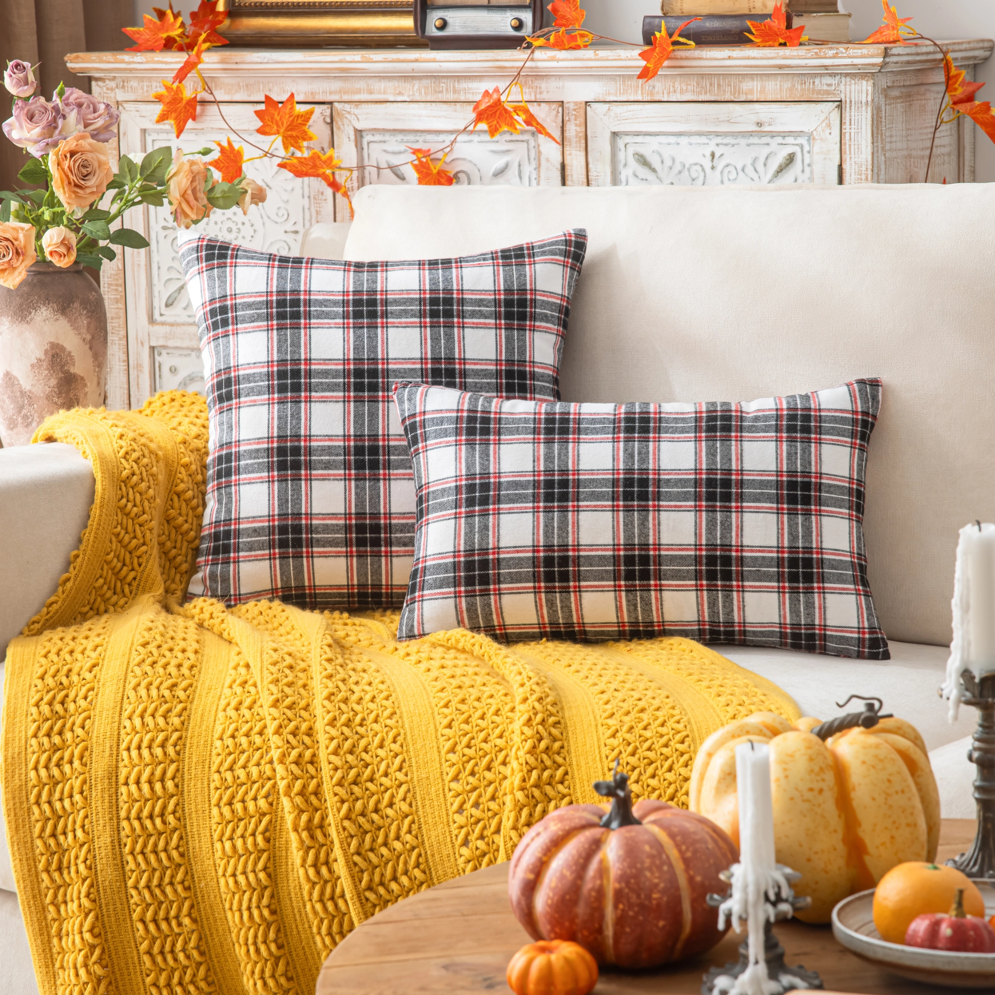 Fantastic Zone Christmas Plaid Decorative Throw Pillow Covers photo 7
