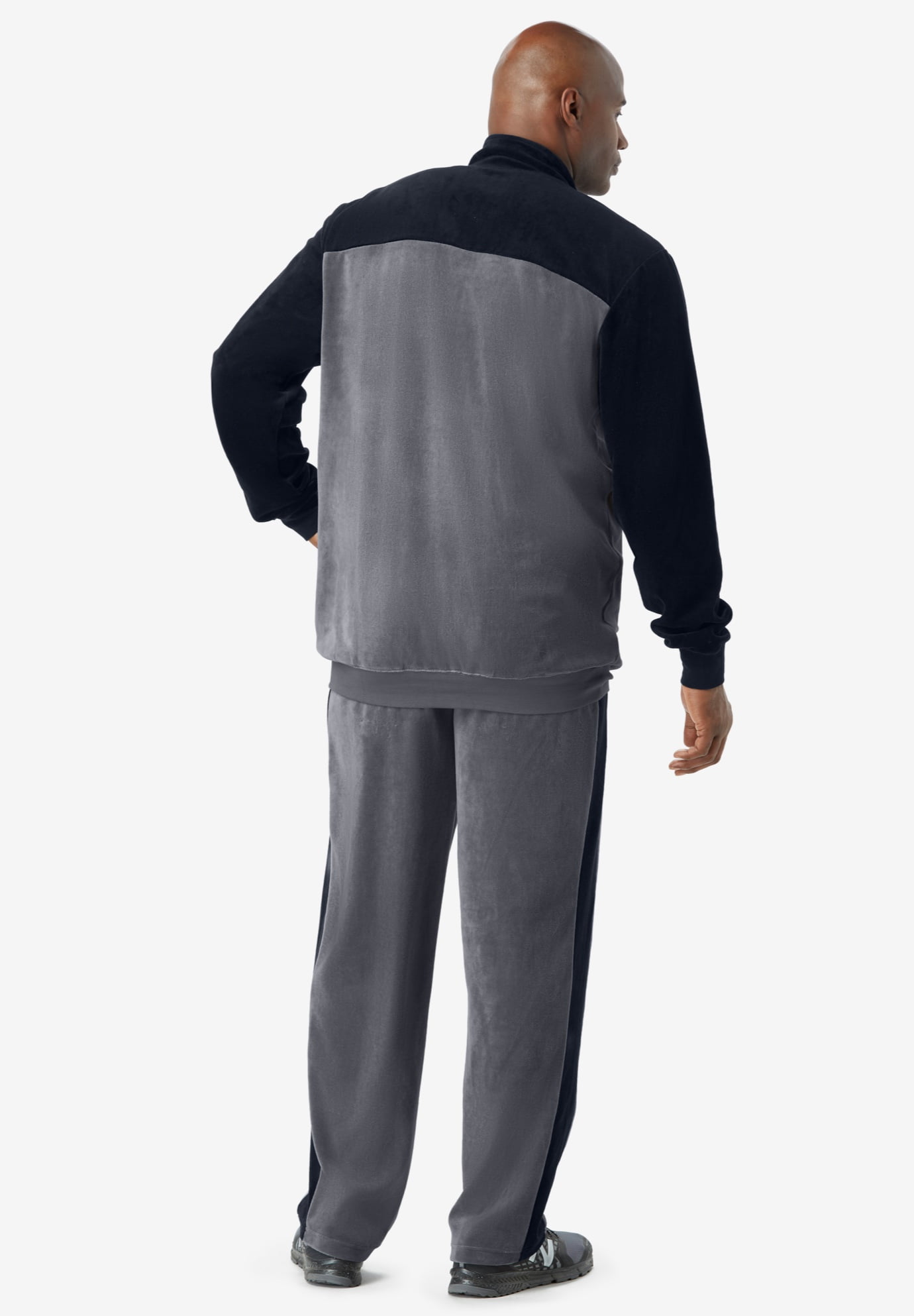 KingSize Men's Big & Tall Colorblock Velour Tracksuit