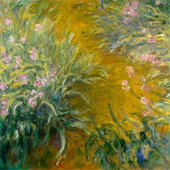Selected Artworks PDX1CM2177SMALL The Path Through The Irises Poster Print by Claude Monet&#44; 12 x 12 - Small