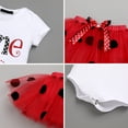 thumbnail image 6 of FYMNSI Baby Girls Ladybug 1st First Birthday Party Cake Smash Outfit Cotton Short Sleeve Romper Bodysuit Princess Tutu Tulle Skirt Bowknot Headband Set for One Year Old Photo Shooting 1 Year Red, 6 of 7