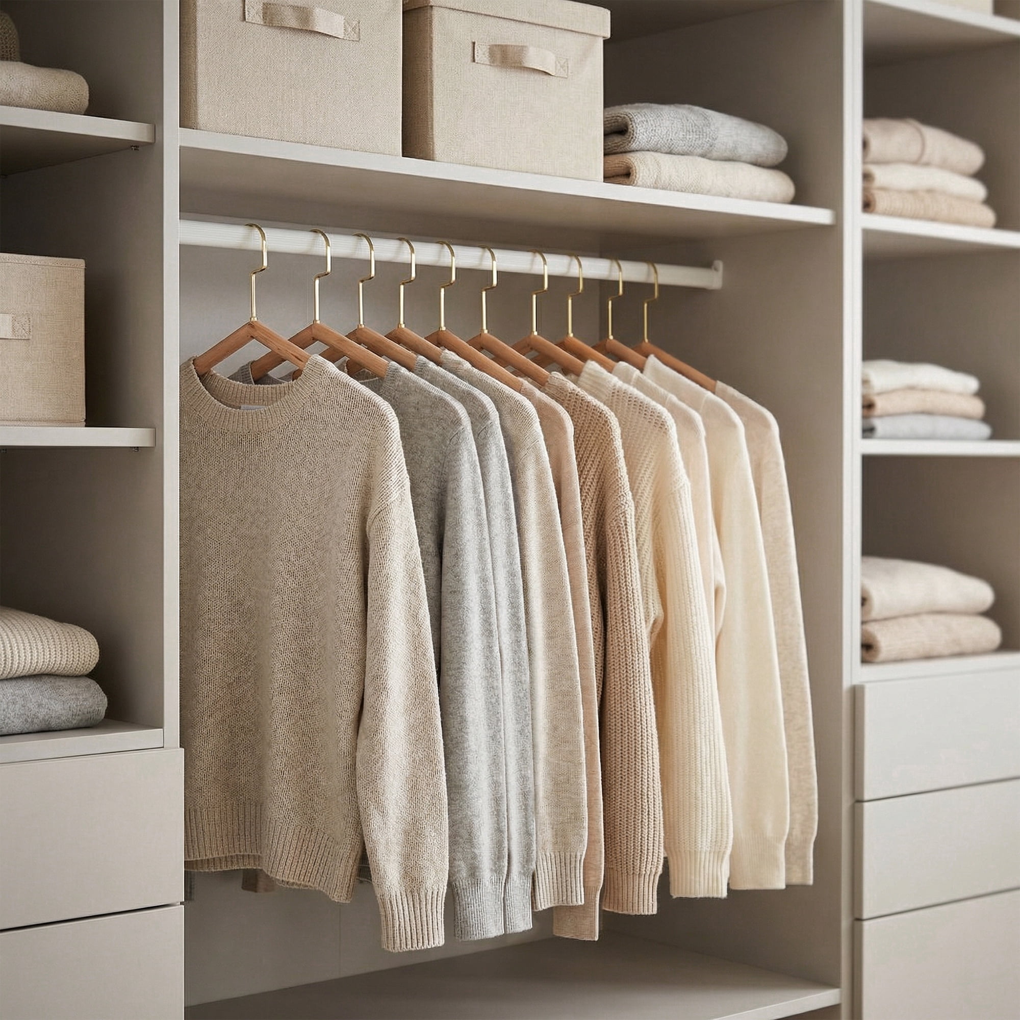 Unique Bargains 2Pcs Wood Space Saving Sleek Hangers Natural
