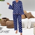 thumbnail image 2 of MEICHEN Lounge Set for Women Women Set Casual Printed Lapel Soft Long Sleeve Sleepwear Sets Comfy 2 Piece Casual Pajama Summer Essentials Fashion Sleepwear, 2 of 3