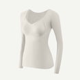 thumbnail image 5 of purcolt Womens Fleece Lined Thermal Shirts Long Sleeve V-Neck Seamless Base Layer Tops Casual Soft Comfort Warm Winter Cold Weather Undershirts, 5 of 6