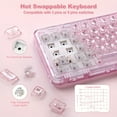 thumbnail image 3 of FortuneKey Trading X71 Pink Transparent Mechanical Keyboard With Clear Keycaps, BT5.0/2.4G/USB-C Wired Gaming Keyboard 68% Layout 71 Keys, Gasket Mount Wireless RGB Keyboard For Win/Mac, 3 of 12