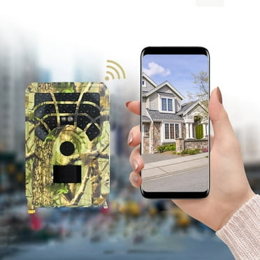 Clearance Czzoypi Security Camera (Camouflage), Security Cameras Wireless Outdoor Wide Angle 120° ScientificResearch Orchard Villa Monitoring Fish Pond Forestry Camera HD Infrared Night